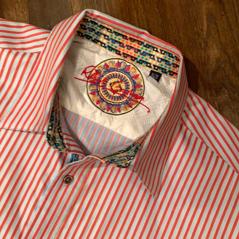 XL Robert Graham flip cuff button down shirt